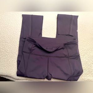 Lululemon: Fast and Free High Rise Crop 25” Black Leggings Size 8